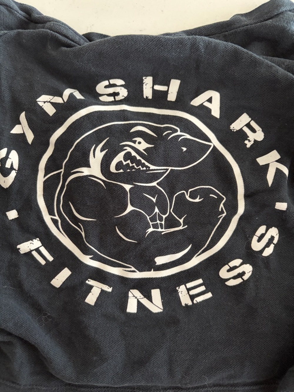 Gymshark Black Long Sleeve Cropped Top with White Logo - Picture 2 of 5